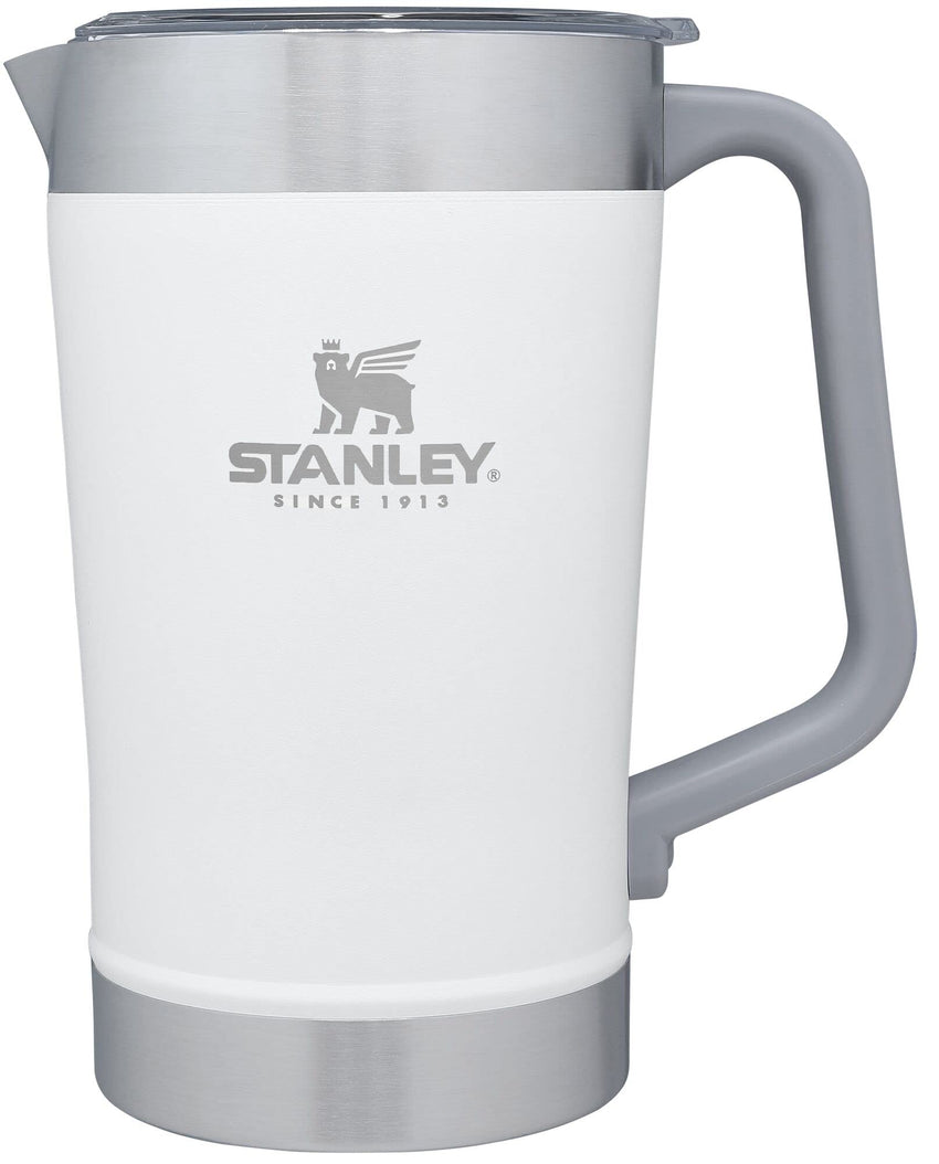 Stanley Stay - Chill Pitcher 64 oz | Cold Water, Beer, and Drink Pitcher with Lid | Large Capacity Durable Beverage Container with Handle | Insulated Stainless Steel | BPA - Free | Ash - 7DAY'S