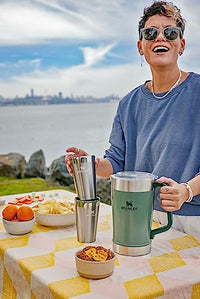 Stanley Stay - Chill Pitcher 64 oz | Cold Water, Beer, and Drink Pitcher with Lid | Large Capacity Durable Beverage Container with Handle | Insulated Stainless Steel | BPA - Free | Ash - 7DAY'S