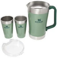 Stanley Stay - Chill Pitcher 64 oz | Cold Water, Beer, and Drink Pitcher with Lid | Large Capacity Durable Beverage Container with Handle | Insulated Stainless Steel | BPA - Free | Ash - 7DAY'S