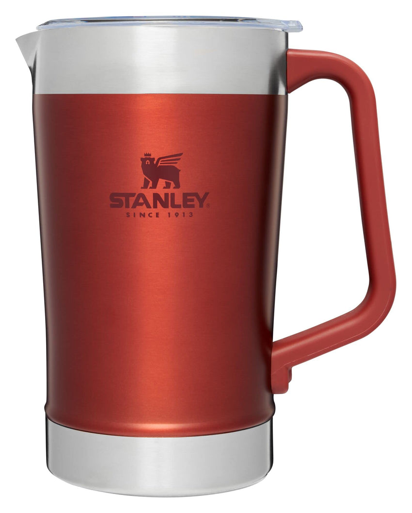 Stanley Stay - Chill Pitcher 64 oz | Cold Water, Beer, and Drink Pitcher with Lid | Large Capacity Durable Beverage Container with Handle | Insulated Stainless Steel | BPA - Free | Ash - 7DAY'S