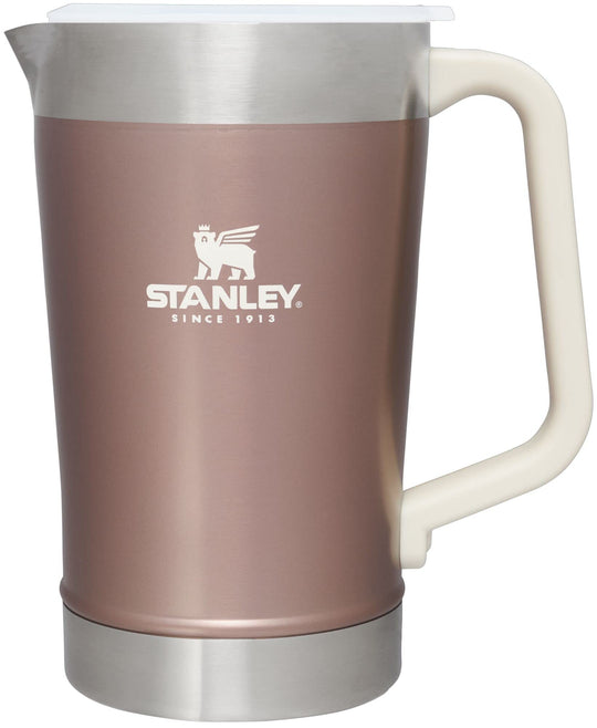 Stanley Stay-Chill Pitcher 64 oz | Cold Water, Beer, and Drink Pitcher with Lid | Large Capacity Durable Beverage Container with Handle | Insulated Stainless Steel | BPA-Free | Ash
