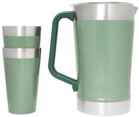 Stanley Stay - Chill Pitcher 64 oz | Cold Water, Beer, and Drink Pitcher with Lid | Large Capacity Durable Beverage Container with Handle | Insulated Stainless Steel | BPA - Free | Ash - 7DAY'S
