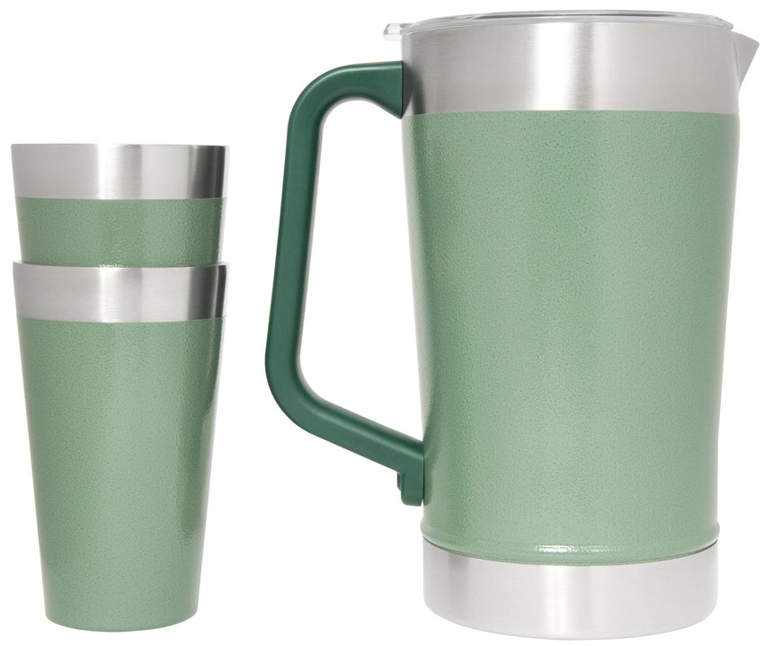 Stanley Stay - Chill Pitcher 64 oz | Cold Water, Beer, and Drink Pitcher with Lid | Large Capacity Durable Beverage Container with Handle | Insulated Stainless Steel | BPA - Free | Ash - 7DAY'S