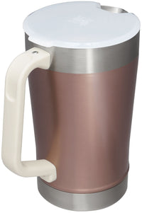 Stanley Stay - Chill Pitcher 64 oz | Cold Water, Beer, and Drink Pitcher with Lid | Large Capacity Durable Beverage Container with Handle | Insulated Stainless Steel | BPA - Free | Ash - 7DAY'S