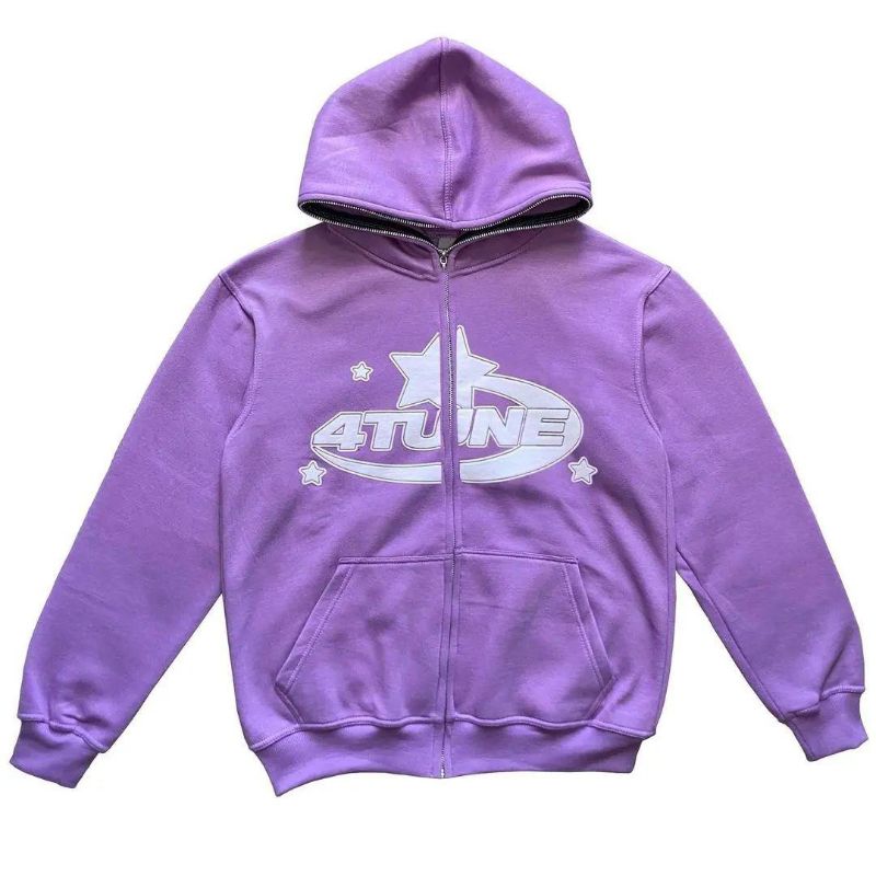 Star Letter Print Hoodie Men Retro Zip Up Long Sleeve Loose Jacket Coats Harajuku Casual Gothic Hooded Sweatshirt Y2K Streetwear - 7DAY'S