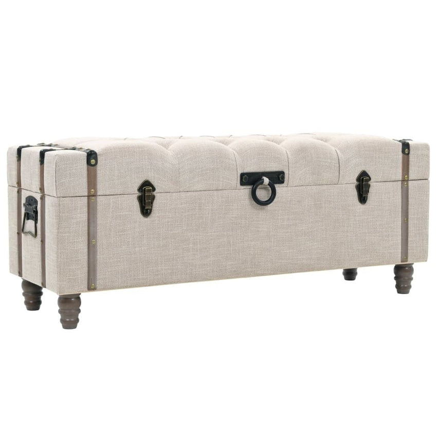 Storage Benches 3 pcs Cream Solid Wood Fir&Fabric - 7DAY'S