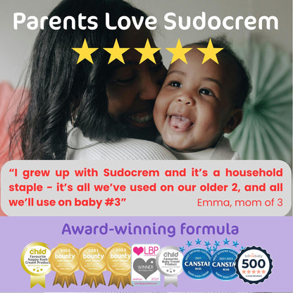 Sudocrem Diaper Rash Cream Soothes, Treats and Protects Baby's Skin, Triple Action Formula Helps Prevent Diaper Rash, 15.29% Zinc Oxide - 4.4oz (125g) - 7DAY'S