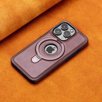 Suitable for Apple 16Promax phone case leather magnetic bracket iPhone 15 anti drop protective case - 7DAY'S