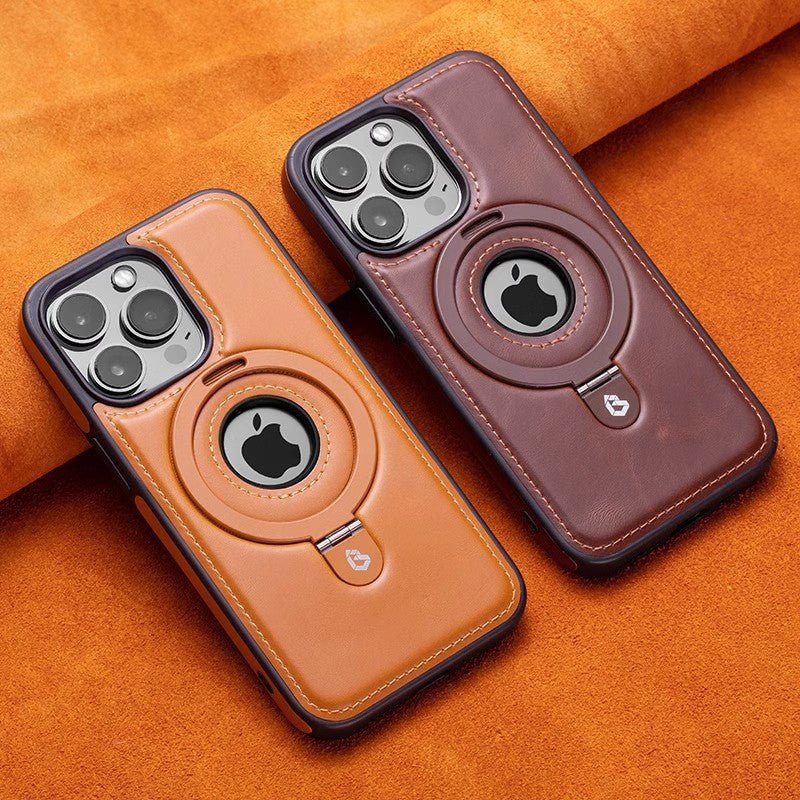 Suitable for Apple 16Promax phone case leather magnetic bracket iPhone 15 anti drop protective case - 7DAY'S