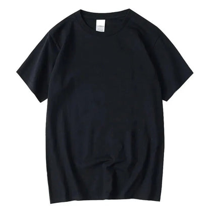 Summer Casual Men's T-Shirt Solid Color Soft and Loose Round Neck Top for Men Loose Soft Cool Cotton Male Short Sleeve Tees - 7DAY'S