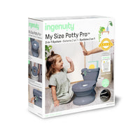 Summer Infant by Ingenuity My Size Potty Pro in White, Toddler Potty Training Toilet, Lifelike Flushing Sound, for Ages 18 Months+, Up to 50 Pounds - 7DAY'S