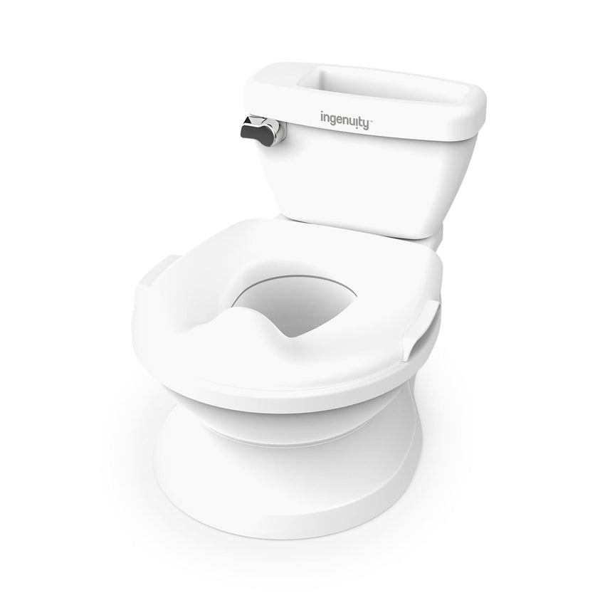Summer Infant by Ingenuity My Size Potty Pro in White, Toddler Potty Training Toilet, Lifelike Flushing Sound, for Ages 18 Months+, Up to 50 Pounds - 7DAY'S