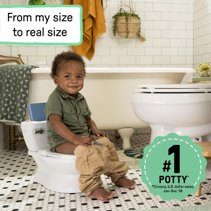 Summer Infant by Ingenuity My Size Potty Pro in White, Toddler Potty Training Toilet, Lifelike Flushing Sound, for Ages 18 Months+, Up to 50 Pounds - 7DAY'S