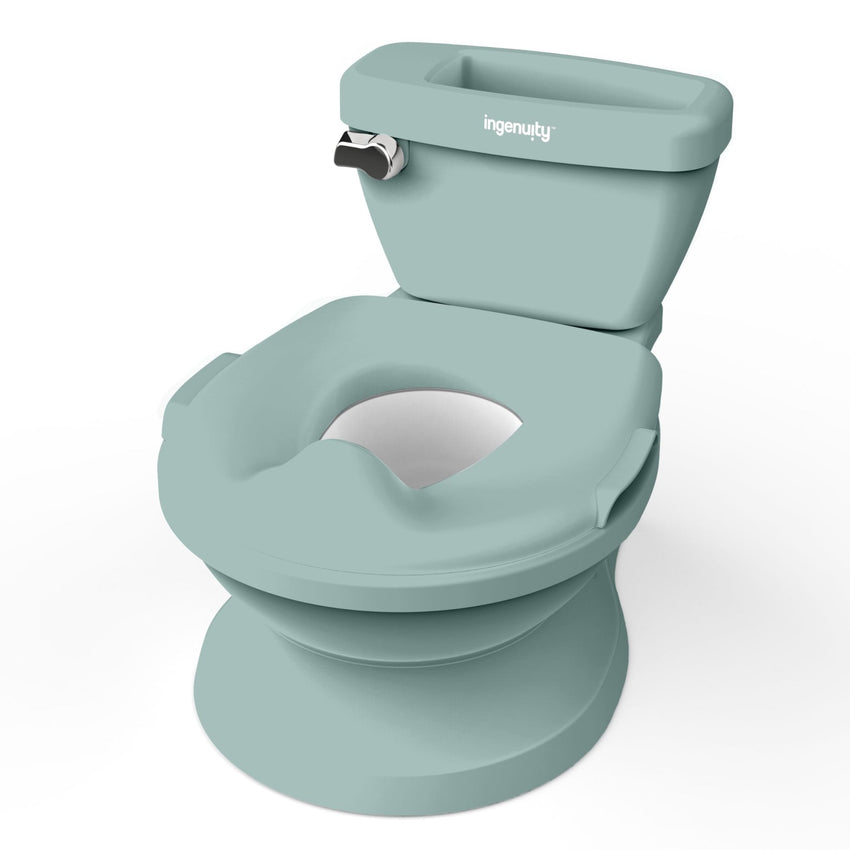 Summer Infant by Ingenuity My Size Potty Pro in White, Toddler Potty Training Toilet, Lifelike Flushing Sound, for Ages 18 Months+, Up to 50 Pounds - 7DAY'S