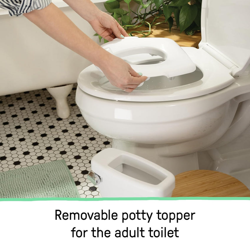 Summer Infant by Ingenuity My Size Potty Pro in White, Toddler Potty Training Toilet, Lifelike Flushing Sound, for Ages 18 Months+, Up to 50 Pounds - 7DAY'S