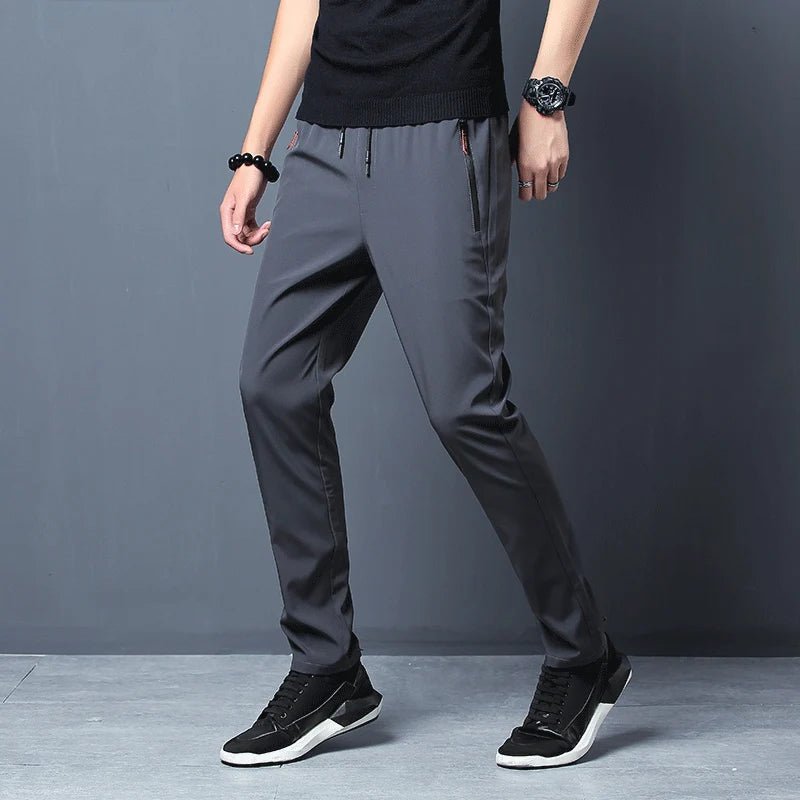 Summer men's casual pants slim fit thin Korean version ice silk pants Jinlun sports pants straight tube quick drying pants - 7DAY'S