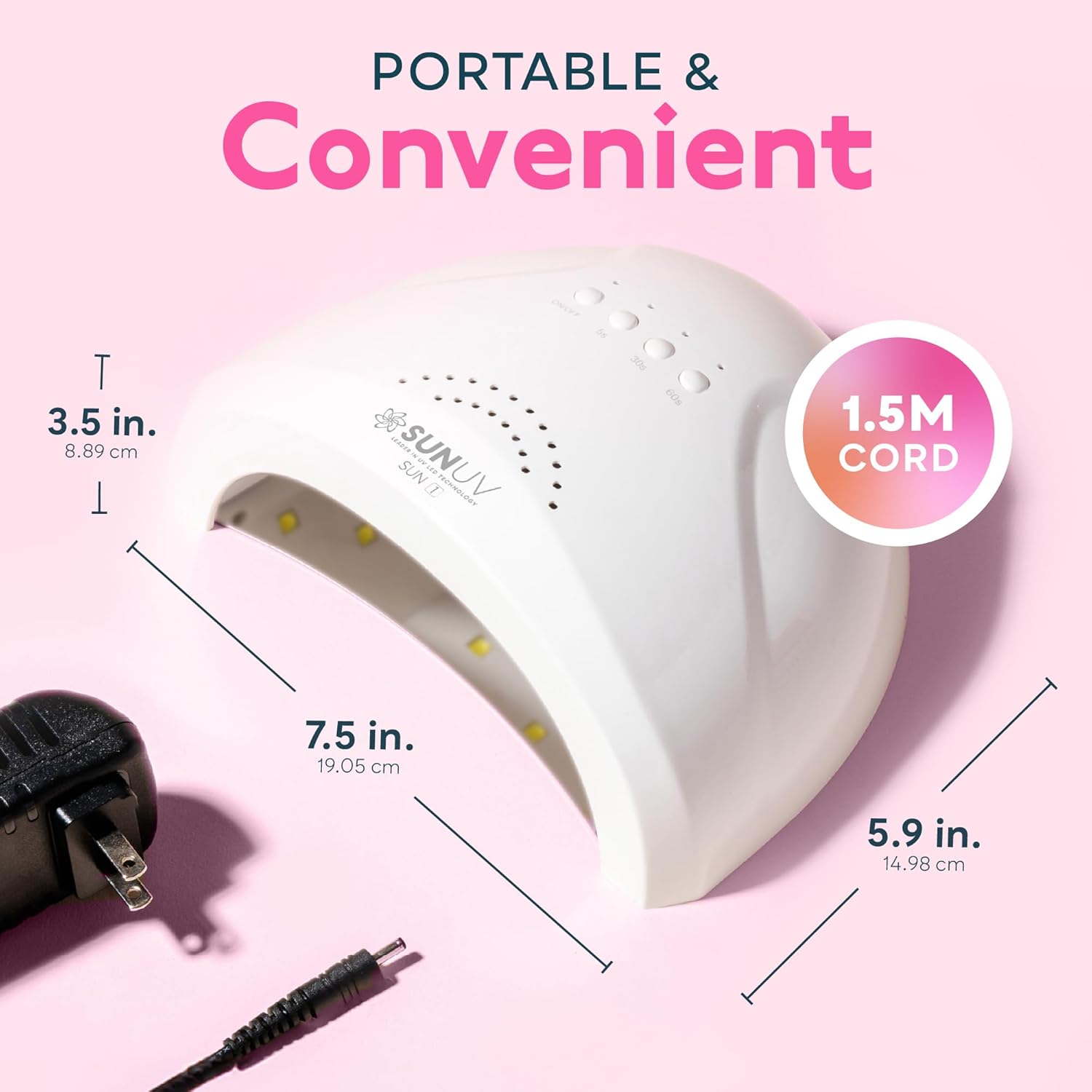 SUNUV UV LED Nail Lamp, Gel Light for Nail Polish UV Dryer with 3 Timers SUNone White - 7DAY'S