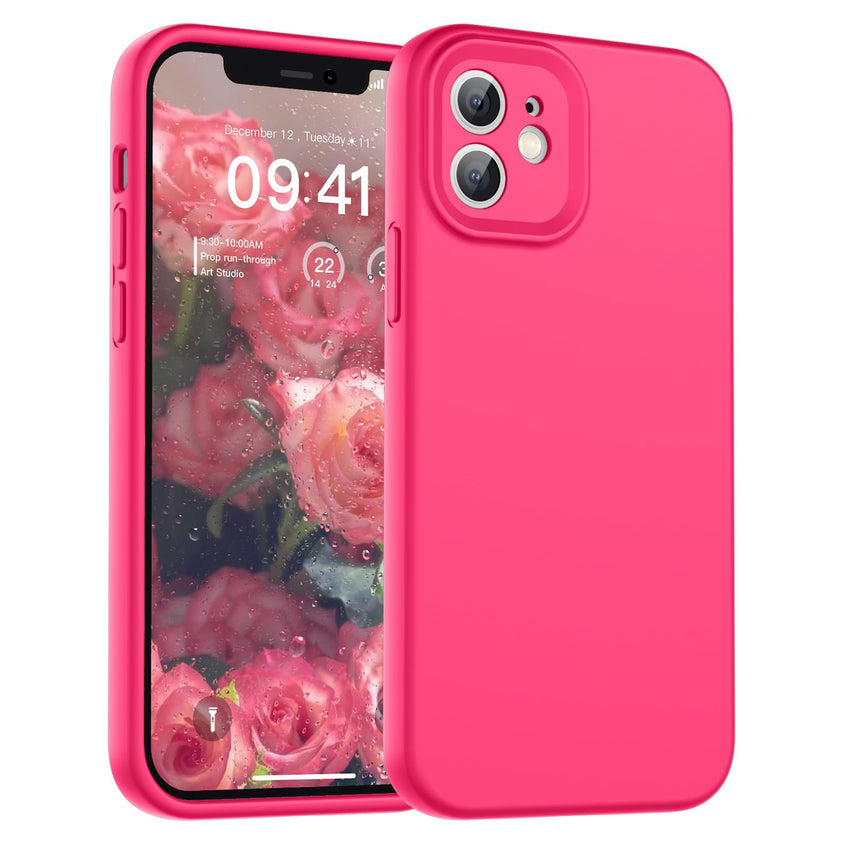 SUPFINE Designed for iPhone 12 Case,Premium Liquid Silicone with [Soft Anti - Scratch Microfiber Lining][Upgraded Camera Protection] Slim Shockproof Protective Phone Case for Men Women Girls,Black - 7DAY'S