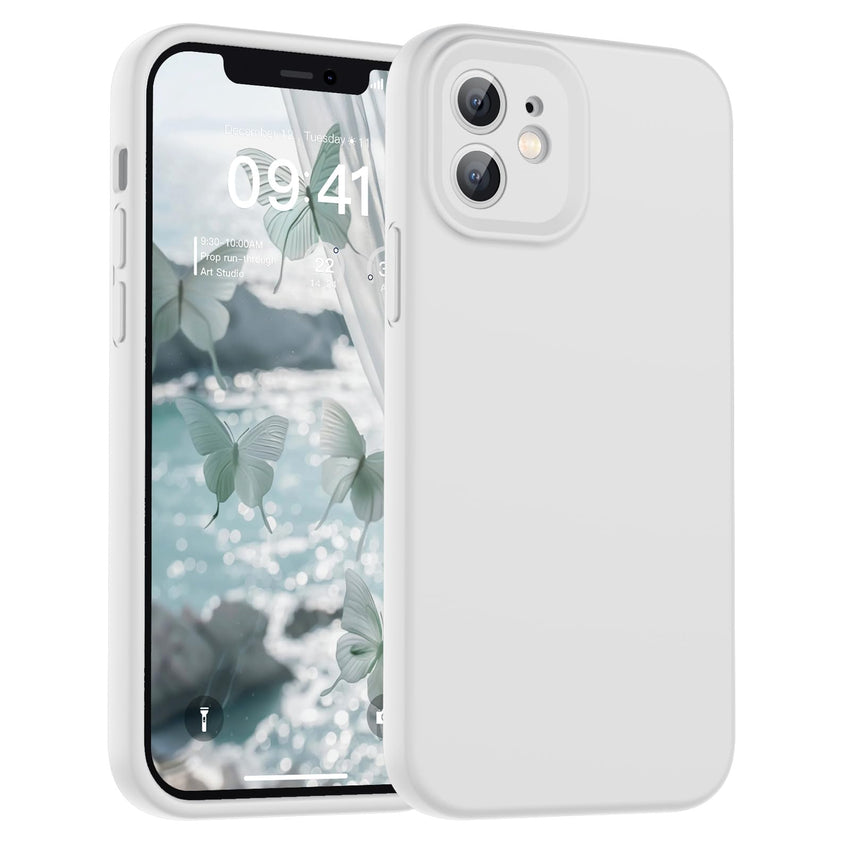 SUPFINE Designed for iPhone 12 Case,Premium Liquid Silicone with [Soft Anti - Scratch Microfiber Lining][Upgraded Camera Protection] Slim Shockproof Protective Phone Case for Men Women Girls,Black - 7DAY'S