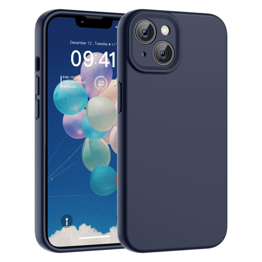 SUPFINE Designed for iPhone 12 Case,Premium Liquid Silicone with [Soft Anti - Scratch Microfiber Lining][Upgraded Camera Protection] Slim Shockproof Protective Phone Case for Men Women Girls,Black - 7DAY'S