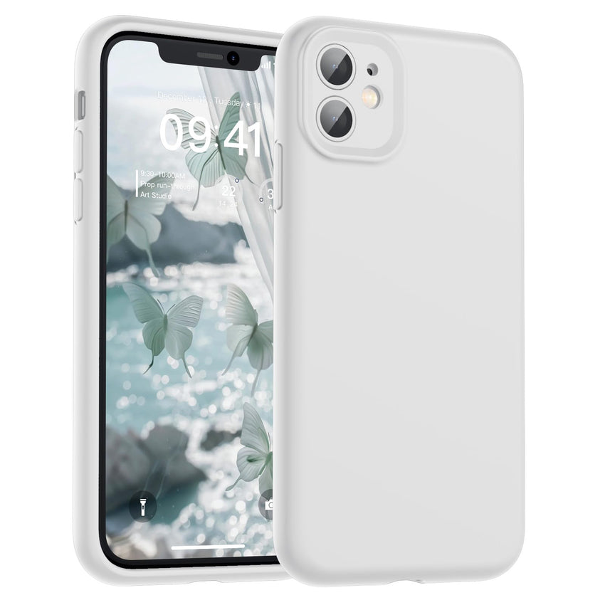 SUPFINE Designed for iPhone 12 Case,Premium Liquid Silicone with [Soft Anti - Scratch Microfiber Lining][Upgraded Camera Protection] Slim Shockproof Protective Phone Case for Men Women Girls,Black - 7DAY'S