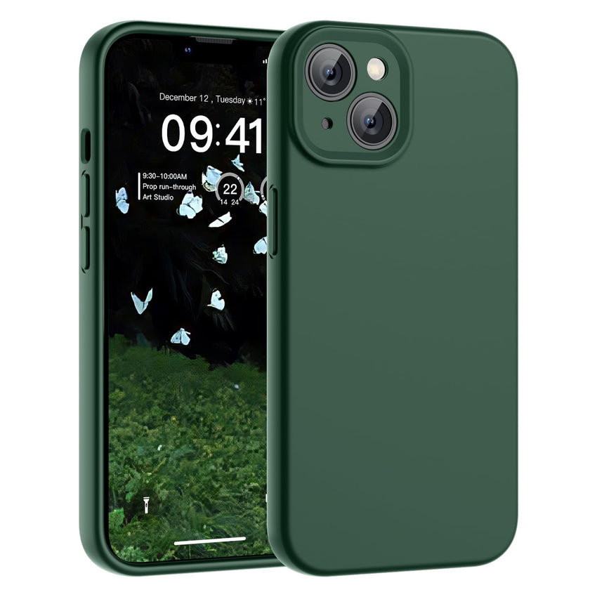 SUPFINE Designed for iPhone 12 Case,Premium Liquid Silicone with [Soft Anti - Scratch Microfiber Lining][Upgraded Camera Protection] Slim Shockproof Protective Phone Case for Men Women Girls,Black - 7DAY'S