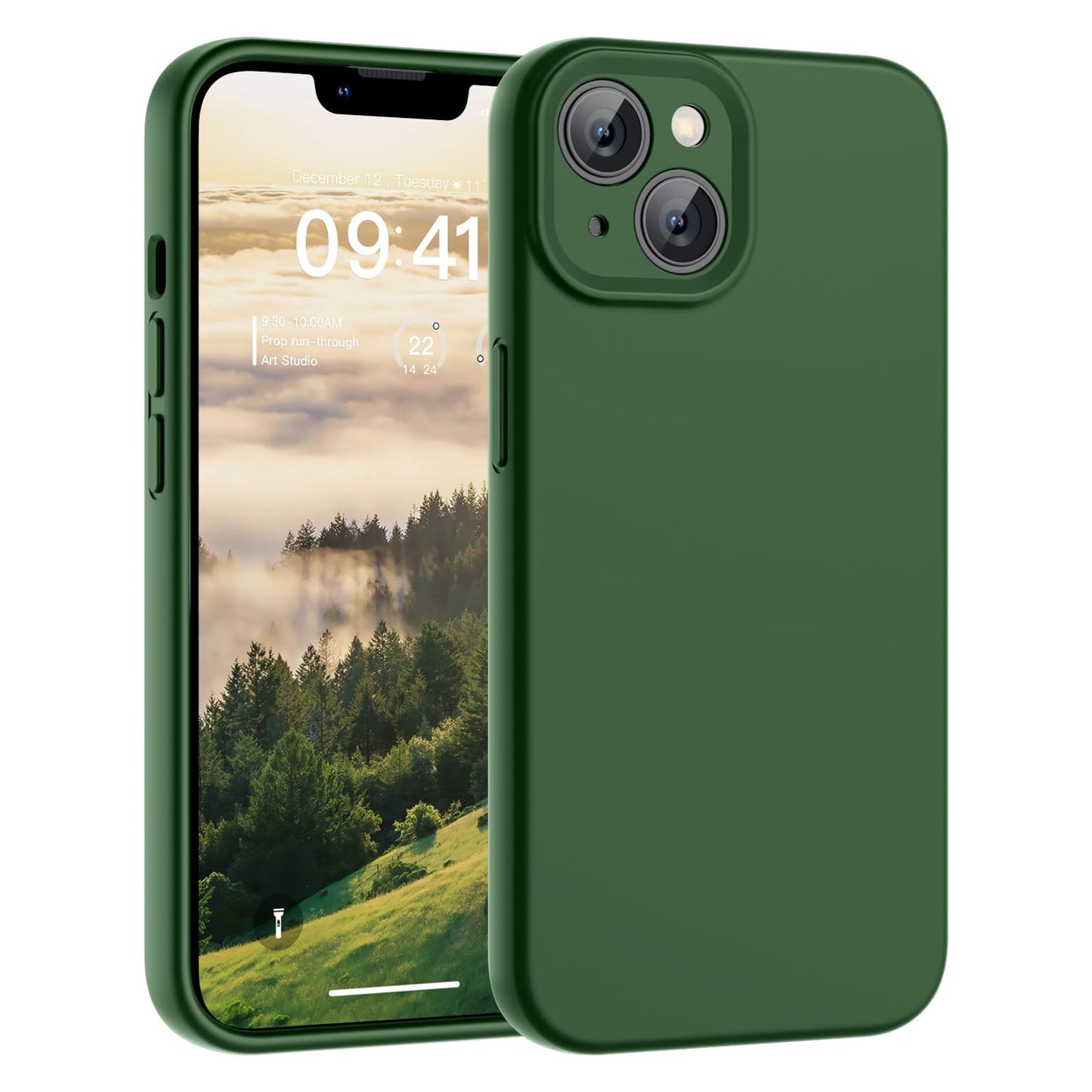 SUPFINE Designed for iPhone 12 Case,Premium Liquid Silicone with [Soft Anti - Scratch Microfiber Lining][Upgraded Camera Protection] Slim Shockproof Protective Phone Case for Men Women Girls,Black - 7DAY'S