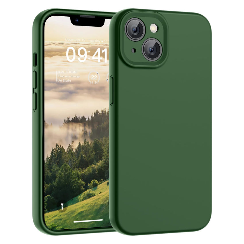 SUPFINE Designed for iPhone 12 Case,Premium Liquid Silicone with [Soft Anti - Scratch Microfiber Lining][Upgraded Camera Protection] Slim Shockproof Protective Phone Case for Men Women Girls,Black - 7DAY'S
