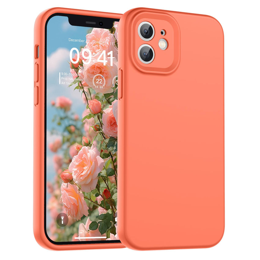 SUPFINE Designed for iPhone 12 Case,Premium Liquid Silicone with [Soft Anti - Scratch Microfiber Lining][Upgraded Camera Protection] Slim Shockproof Protective Phone Case for Men Women Girls,Black - 7DAY'S