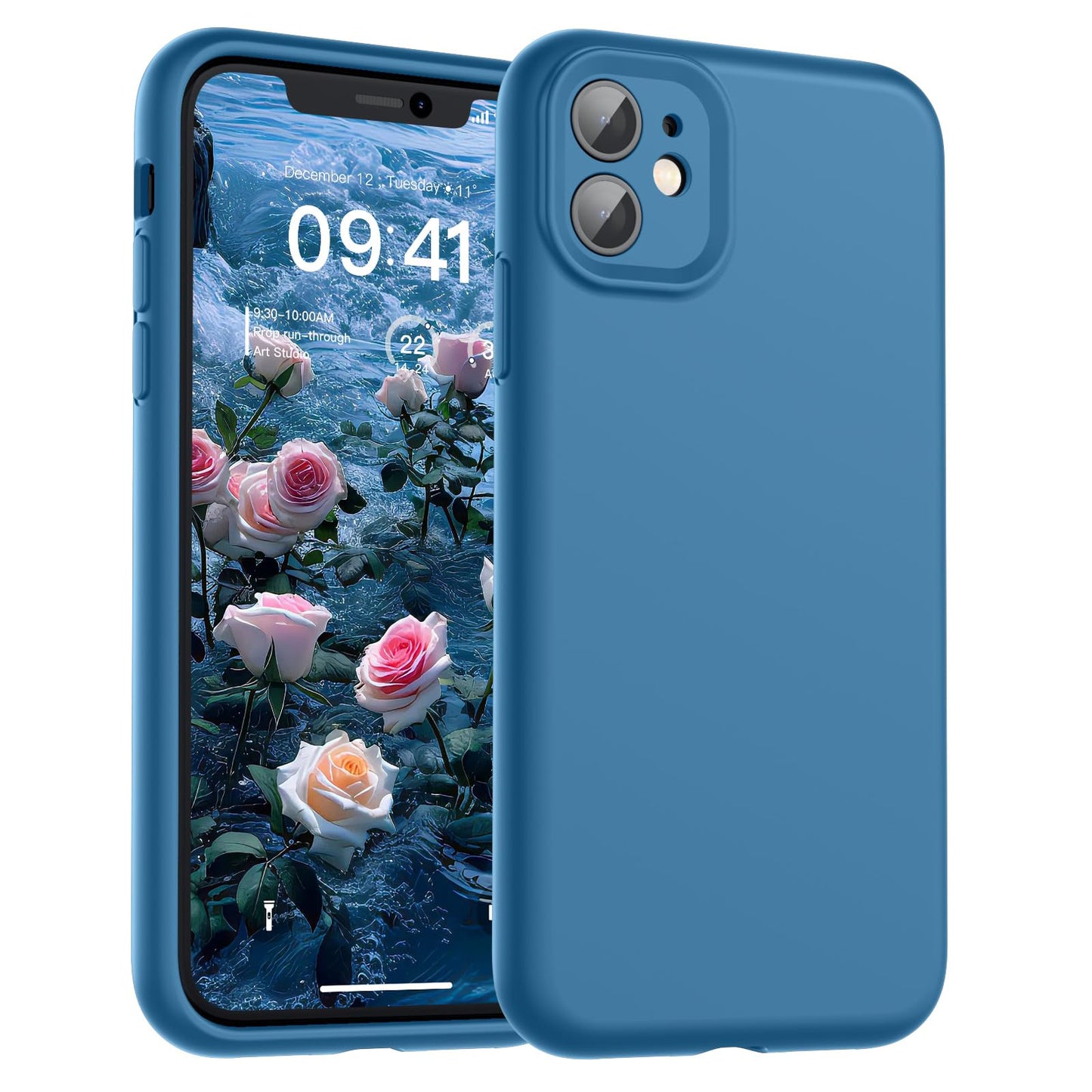 SUPFINE Designed for iPhone 12 Case,Premium Liquid Silicone with [Soft Anti - Scratch Microfiber Lining][Upgraded Camera Protection] Slim Shockproof Protective Phone Case for Men Women Girls,Black - 7DAY'S