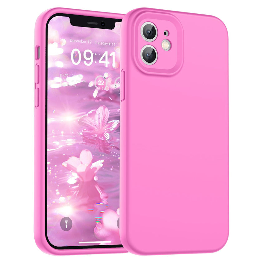 SUPFINE Designed for iPhone 12 Case,Premium Liquid Silicone with [Soft Anti - Scratch Microfiber Lining][Upgraded Camera Protection] Slim Shockproof Protective Phone Case for Men Women Girls,Black - 7DAY'S
