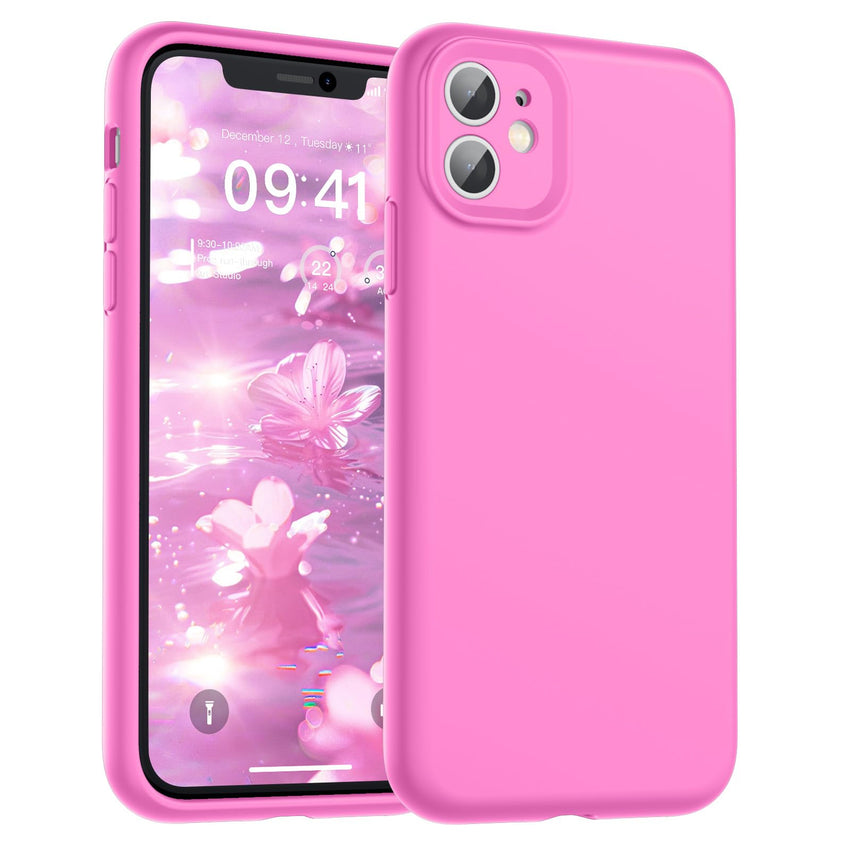 SUPFINE Designed for iPhone 12 Case,Premium Liquid Silicone with [Soft Anti - Scratch Microfiber Lining][Upgraded Camera Protection] Slim Shockproof Protective Phone Case for Men Women Girls,Black - 7DAY'S