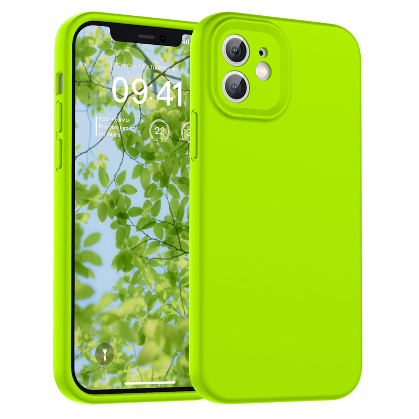 SUPFINE Designed for iPhone 12 Case,Premium Liquid Silicone with [Soft Anti - Scratch Microfiber Lining][Upgraded Camera Protection] Slim Shockproof Protective Phone Case for Men Women Girls,Black - 7DAY'S
