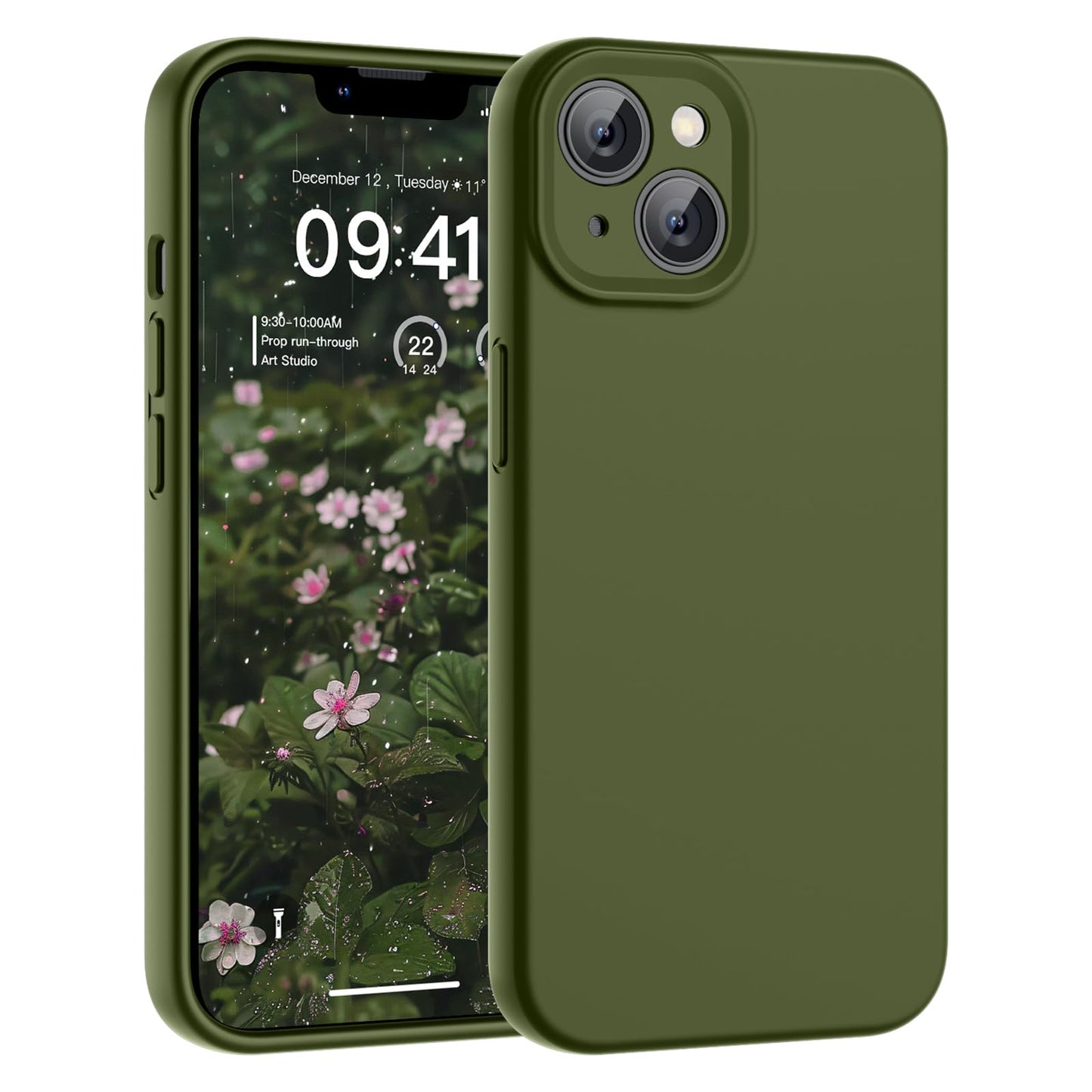 SUPFINE Designed for iPhone 12 Case,Premium Liquid Silicone with [Soft Anti - Scratch Microfiber Lining][Upgraded Camera Protection] Slim Shockproof Protective Phone Case for Men Women Girls,Black - 7DAY'S
