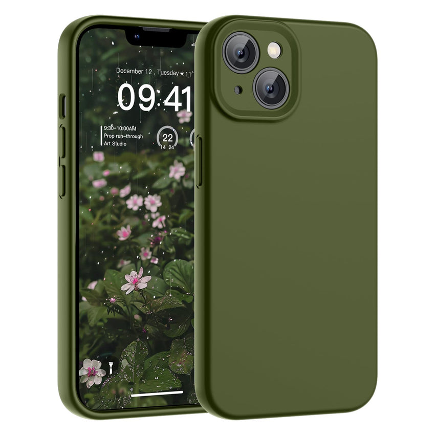SUPFINE Designed for iPhone 12 Case,Premium Liquid Silicone with [Soft Anti - Scratch Microfiber Lining][Upgraded Camera Protection] Slim Shockproof Protective Phone Case for Men Women Girls,Black - 7DAY'S