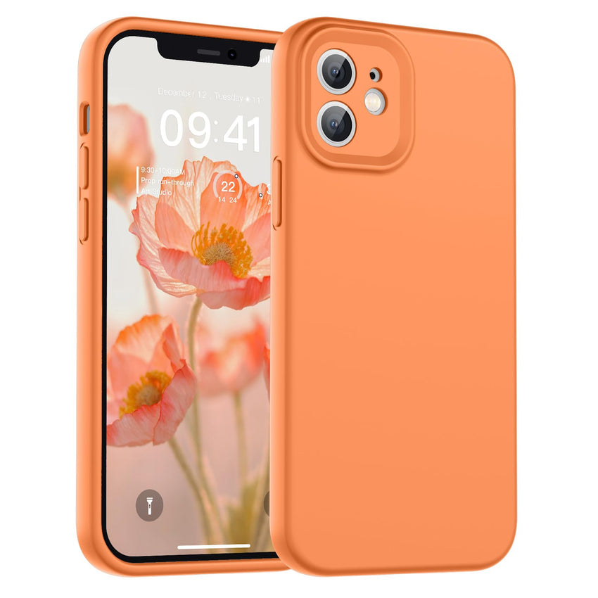 SUPFINE Designed for iPhone 12 Case,Premium Liquid Silicone with [Soft Anti - Scratch Microfiber Lining][Upgraded Camera Protection] Slim Shockproof Protective Phone Case for Men Women Girls,Black - 7DAY'S