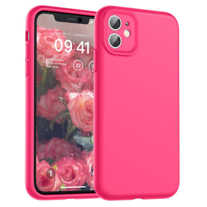 SUPFINE Designed for iPhone 12 Case,Premium Liquid Silicone with [Soft Anti - Scratch Microfiber Lining][Upgraded Camera Protection] Slim Shockproof Protective Phone Case for Men Women Girls,Black - 7DAY'S