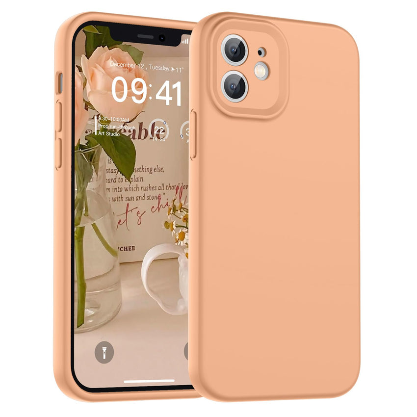 SUPFINE Designed for iPhone 12 Case,Premium Liquid Silicone with [Soft Anti - Scratch Microfiber Lining][Upgraded Camera Protection] Slim Shockproof Protective Phone Case for Men Women Girls,Black - 7DAY'S