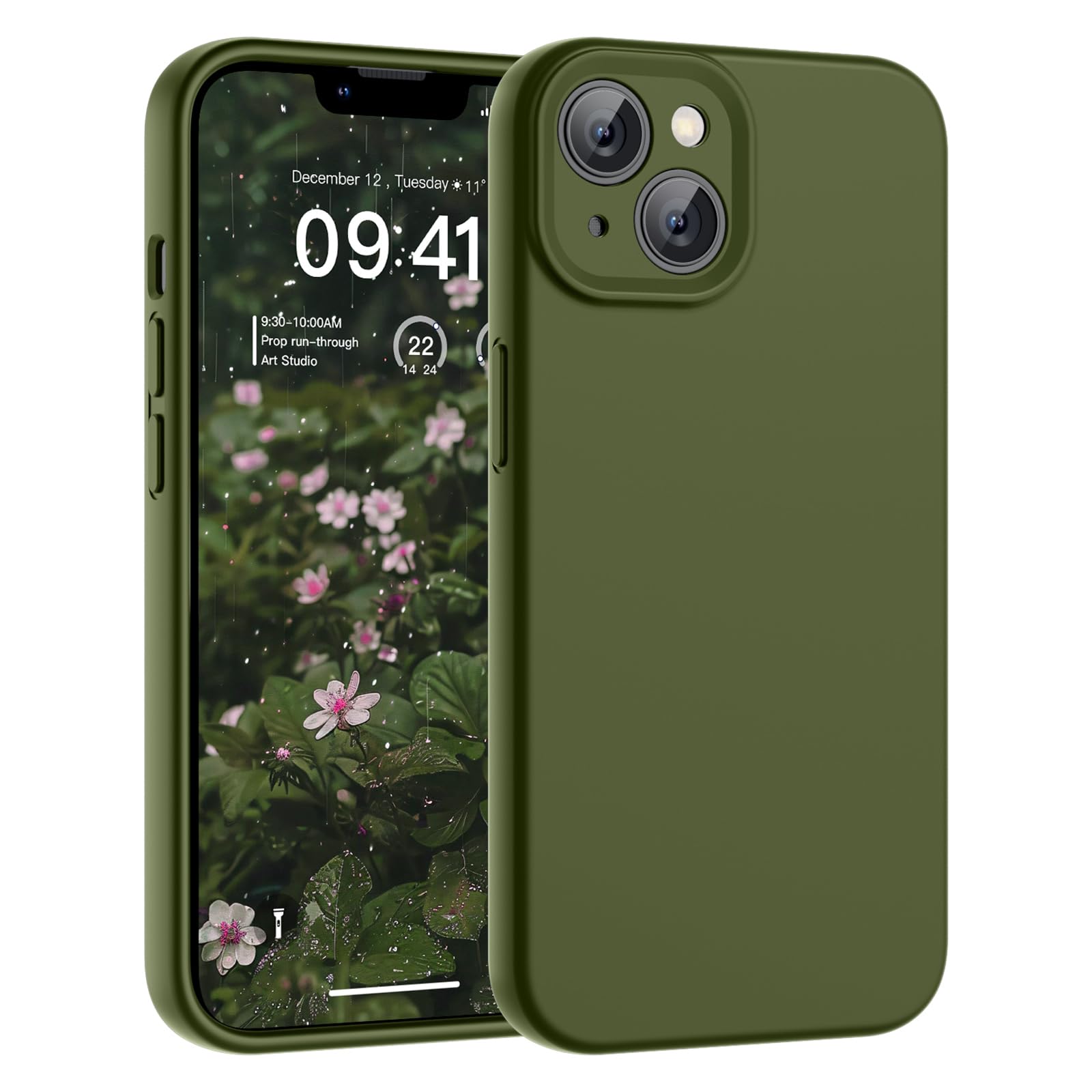 SUPFINE Designed for iPhone 12 Case,Premium Liquid Silicone with [Soft Anti - Scratch Microfiber Lining][Upgraded Camera Protection] Slim Shockproof Protective Phone Case for Men Women Girls,Black - 7DAY'S