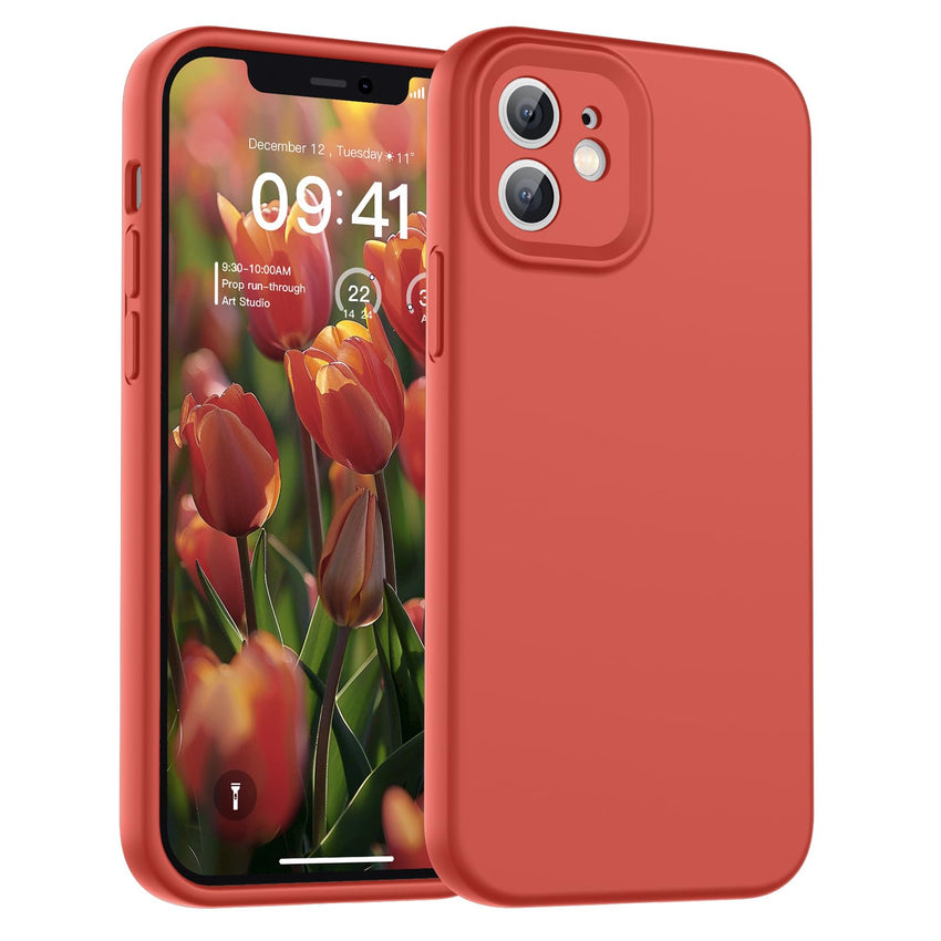 SUPFINE Designed for iPhone 12 Case,Premium Liquid Silicone with [Soft Anti - Scratch Microfiber Lining][Upgraded Camera Protection] Slim Shockproof Protective Phone Case for Men Women Girls,Black - 7DAY'S