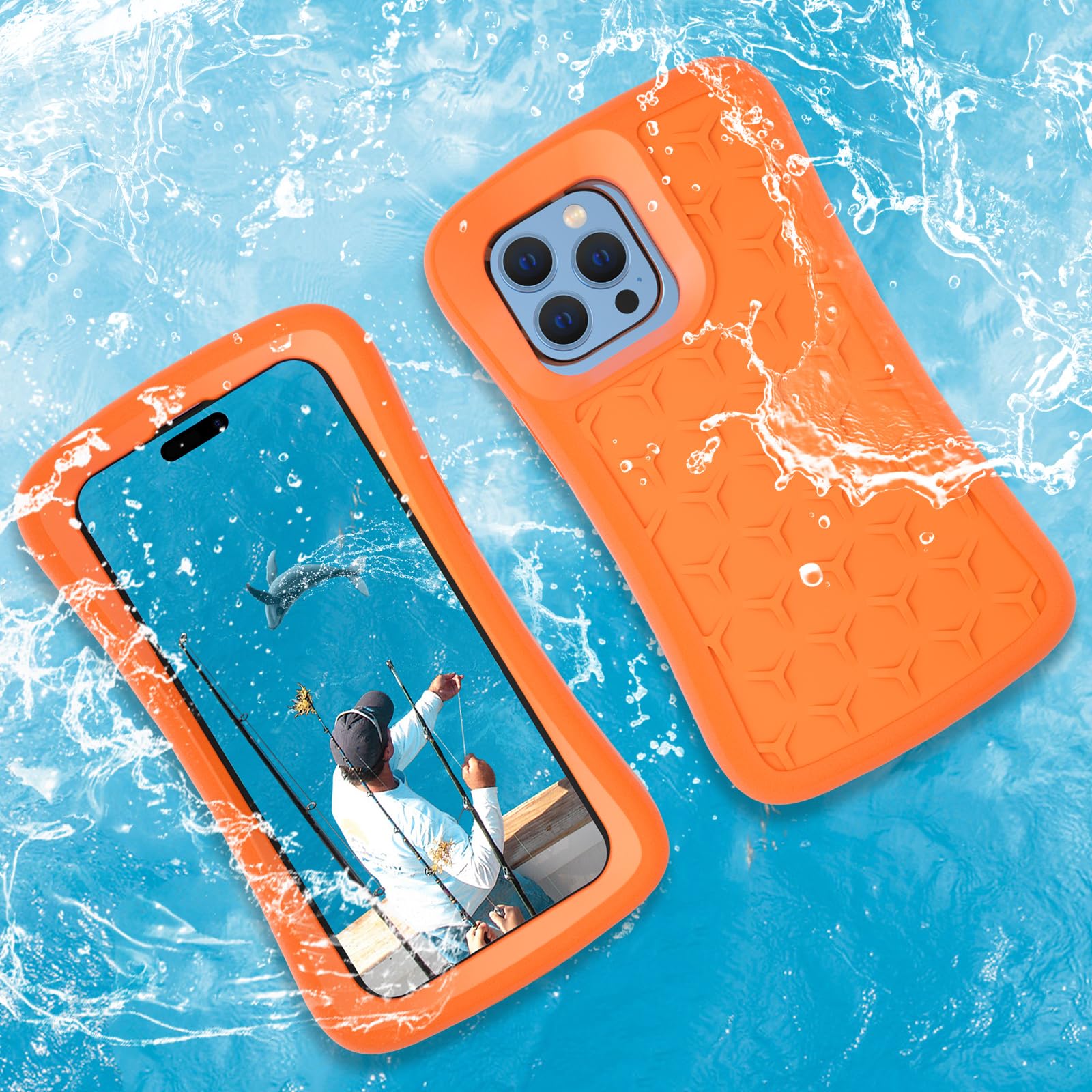 SUPFINE Floating Phone Case for iPhone 15 Pro Max/15 Plus/14 Pro Max/14 Plus/13 Pro Max/12 Pro Max EVA Material Case with Waterproof Dry Bags and Lanyard, 20FT Powerful Drop Protective Cover - 6.7 inch - 7DAY'S