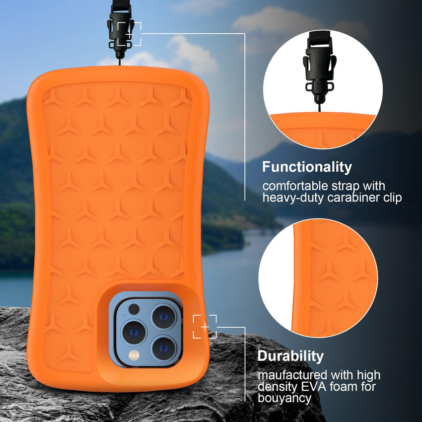SUPFINE Floating Phone Case for iPhone 15 Pro Max/15 Plus/14 Pro Max/14 Plus/13 Pro Max/12 Pro Max EVA Material Case with Waterproof Dry Bags and Lanyard, 20FT Powerful Drop Protective Cover - 6.7 inch - 7DAY'S
