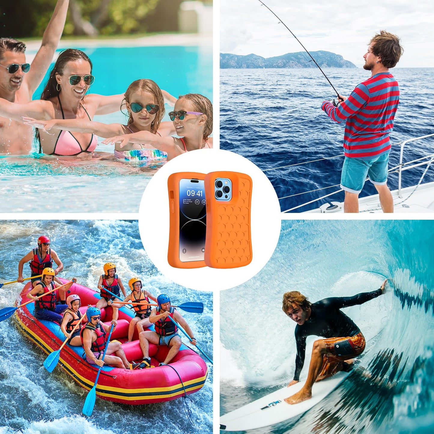 SUPFINE Floating Phone Case for iPhone 15 Pro Max/15 Plus/14 Pro Max/14 Plus/13 Pro Max/12 Pro Max EVA Material Case with Waterproof Dry Bags and Lanyard, 20FT Powerful Drop Protective Cover - 6.7 inch - 7DAY'S