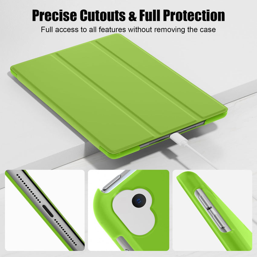 SUPFINE for 10.2 Inch iPad 9th Generation Case 2021, with [ Glass Screen Protector ]/ iPad 8th/7th Generation Case 2020/2019, Slim Stand Translucent Back Shell Cover, Black - 7DAY'S