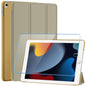 SUPFINE for 10.2 Inch iPad 9th Generation Case 2021, with [ Glass Screen Protector ]/ iPad 8th/7th Generation Case 2020/2019, Slim Stand Translucent Back Shell Cover, Black - 7DAY'S