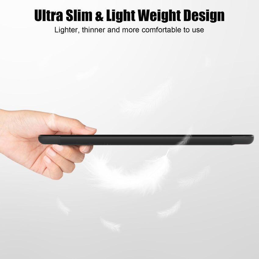 SUPFINE for 10.2 Inch iPad 9th Generation Case 2021, with [ Glass Screen Protector ]/ iPad 8th/7th Generation Case 2020/2019, Slim Stand Translucent Back Shell Cover, Black - 7DAY'S