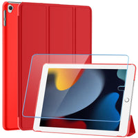 SUPFINE for 10.2 Inch iPad 9th Generation Case 2021, with [ Glass Screen Protector ]/ iPad 8th/7th Generation Case 2020/2019, Slim Stand Translucent Back Shell Cover, Black - 7DAY'S