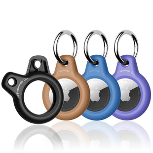 SUPFINE for Airtag Holder, 2 Pack Airtag case with Keychain,Air tag Case with Key Ring for Apple Tags,Airtags Cover for Wallet,Luggage,Cat,Dog,Pets,for Item Finder(Black/Black) - 7DAY'S