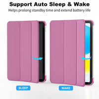 SUPFINE for iPad (A16) 11th Generation Case 11 inch 2025 & iPad 10th Generation Case 10.9 inch 2022, Slim Stand Hard PC Translucent Back Shell Cover (Support Touch ID, Auto Wake/Sleep), Black - 7DAY'S