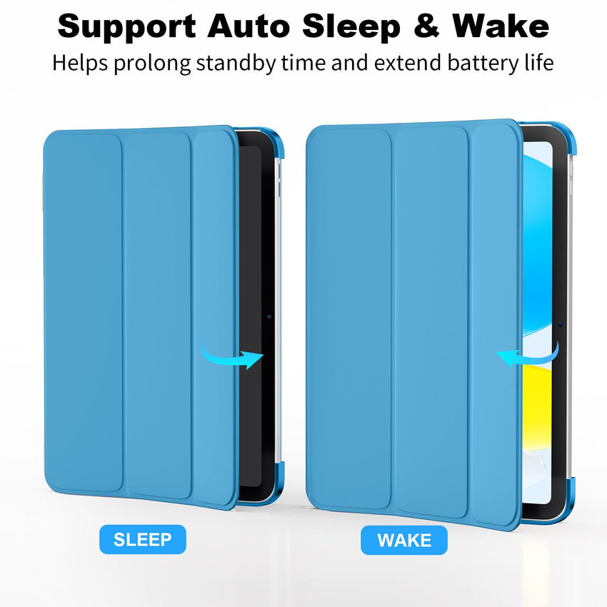 SUPFINE for iPad (A16) 11th Generation Case 11 inch 2025 & iPad 10th Generation Case 10.9 inch 2022, Slim Stand Hard PC Translucent Back Shell Cover (Support Touch ID, Auto Wake/Sleep), Black - 7DAY'S